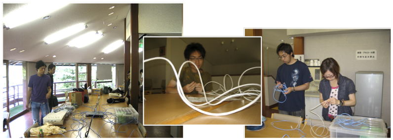 合宿会場準備中の様子